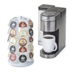 Nifty K Cup Holder – Compatible with K-Cups, Coffee Pod Carousel | 35 K Cup Holder, Spins 360-Degrees, Lazy Susan Platform, Modern White Design, Home or Office Kitchen Counter Organizer