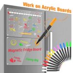 Liquid Chalk Markers for Acrylic Fridge Calendar Planning Board Clear Glass Dry Erase Board Refrigerator Whiteboard for Window/Mirror, 14 Pack, 7 Vibrant Colors, 1mm Fine Points, Easy Wet Erase