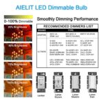 AIELIT 2W T8 Dimmable Candelabra LED Light Bulb, Soft White 3000K, E12 Small Chandelier Base, Tubular 25-Watt Equivalent Clear Vintage LED Edison Bulb for Display Cabinet Showcase Piano, 8-Pack
