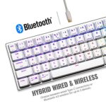 Cooler Master SK622 60% Wireless Bluetooth Silver/White Mechanical Low Profile Gaming Keyboard, Click Blue Switches, Customizable RGB, Ergonomic Design, Mac/Windows, QWERTY (SK-622-SKTL1-US)