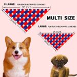 emzrivo 4th of July Dog Bandanas 2 Pack American Flag Dog Bandanas Pet Scarves for Boy and Girl, Patriotic Dog Bandana Cute Patriotic Puppy Bandana for Small Medium Large Dog(Style4, Large)