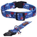 MR. CHUBBYFACE American Flag 4th of July Dog Collar Adjustable Pet Collar Independence Day Collar Red White and Blue Designer Pattern for Small Medium Large Dogs