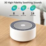 Fitniv White Noise Machine, Sound Machine with 30 High Fidelity Soundtracks, Adjustable 7 Color Night Lights, Full Touch Metal Grille, Timer & Memory Features, Plug in, Sleep Machine for Baby Adults