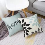Set of 4 New HOME Series Leaves Solid White Color Decorative Throw Pillow Case Cushion Cover Pillow Square Cushion Cover for Sofa, Couch, Bed and Car 18 x 18 inches 45 x 45 cm