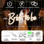 Airnesolly Bride to Be Neon Lights Signs for Bridal Shower Bride Gifts,Handmade LED Heart Wedding Neon Sign Decor for Backdrop Bachelorette Party Decorations, Warm White, 16″x7.32″, 2023 Version