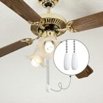 Dotlite Ceiling Fan Pull Chain Extender, 2pcs Wooden Decorative Pendant Extension Chains, 12 Inches Lighting & Fan Beaded Ball Fan Cord Extender Ornament with Connector (Wooden White)
