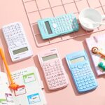 8 Pieces 2 Line LCD Engineering Scientific Calculator Non Graphing Scientific Calculator for Engineering Students Function Calculators for School Financial Business Office, Pink, Blue, Green, White