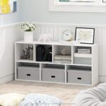 Furinno Luder Bookcase / Book / Storage , 7-Cube, White