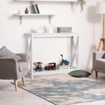 SUPER DEAL 2-Tier Narrow Console Sofa Side Table for Entryway/Hallway/Living Room, 39.3in L x 11.8in W x 31.6in H, White