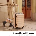 COOLIFE Luggage 3 Piece Set Suitcase Spinner Hardshell Lightweight TSA Lock 4 Piece Set (white)