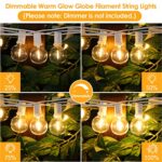 Mlambert 50Ft Outdoor String Lights G40 Globe Patio Lights, with 25+2 Plastic 1W 2700K Bulbs, Waterproof Shatterproof Connectable Hanging LED String Light for Balcony, Porch, Bistro, Deck -White Wire
