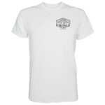 Combat Iron Living in The Violence Patriotic Men’s Graphic Short Sleeve T-Shirt -Preshrunk Athletic Fit Tees (White, 2X-Large)