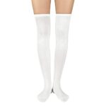 Womens Athletic Socks Thigh High Socks Running Outdoor Sports Socks Casual Long Stockings 1 Pack Pure White