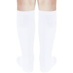 UTTPLL Knee High Socks Toddlers Girls Boys Uniform Long Stockings Unisex Baby Kids Cotton Casual Dress Tube Cute Sock Tights White 12-36 Months