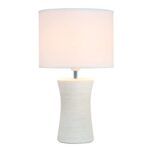 Simple Designs LT2099-OFF Ceramic Hourglass Table Lamp, Off White