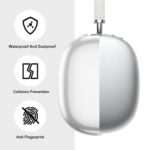 Silicone Case Cover for AirPods Max, MOLOPPO Clear Soft TPU Ear Cups Cover/Ear Pad Case Cover/Headband Cover for AirPods Max, Transparent Accessories Silicone Protector for Apple AirPods Max,B-White