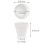 12 PCS Small Mini White Clay Pots with Drainage Holes, 2.5inch Terra Cotta Pot Clay Ceramic Pottery Planter,Succulent Nursery Pot/Cactus Plant Pot,for Indoor/Outdoor Plants,Crafts,Wedding Favor