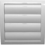White Exhaust Hood Vent 6” Inch with Built-in Pest Guard Screen and Flange, White, Air Vent Cover, HVAC Exhaust Vent Duct Cover, Exhaust Cap