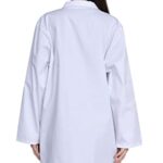 GOQUCHEP Professional Lab Coat for Women, Full Sleeve Cotton Blend Long Medical Coat?White, Unisex (White, Medium)