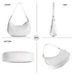 Shoulder Bag Purse For Women Trendy Crescent Clutch Small Purses Handbag Bag (White)