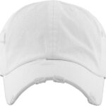 KBETHOS KBE-VINTAGE WHT Vintage Washed Cotton Baseball Cap, White