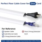 Floor Cable Cover, 4ft, White Wire Cover for Floor, Prevent Cable Trips & Protect Wires, Floor Cord Cover – Cord Cavity – 0.39″ (W) x 0.24″ (H)