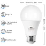 CYLYT 100W Equivalent Bright LED Light Bulbs, Daylight White 5000K A19 Lightbulbs, Focos LED para Casa, for Kitchen Bedroom Indoor Outdoor, 1500 Lumens, E26 Standard Base, Non-Dimmable, 4-Pack