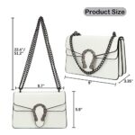 Aiqudou Trendy Chain Purse Crossbody Bag For Women – Luxurious Snakeskin-Print Leather Shoulder Handbag Purse Ladies Evening Satchel Bag(Small White)