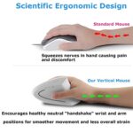 Wireless Mouse Ergonomic Vertical Mouse Ergo High Presion Optical Lightweight Cordless LED Light Cute Wireless Mouse for Laptop Computer Mac Office Gift for Girl Boy Adults,800/1200/1600 DPI,6 Buttons