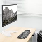 VIVO Single Monitor Desk Stand, Holds Screens up to 32 inch Regular and 38 inch Ultrawide, Freestanding VESA Steel Mount Base, Adjustable Height, Tilt, Swivel, Rotation, White, STAND-V001HW