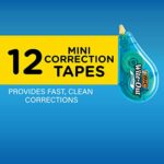 BIC Wite-Out Brand Mini Correction Tape (WOTM11-WHI), 16.4 Feet, white Correction Tape, Compact Tape Office or School Supplies 12-Count Pack