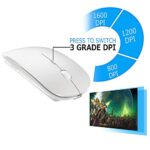 KLO Bluetooth Mouse for MacBook/MacBook air/Pro/iPad, Wireless Mouse for Laptop/Notebook/pc/iPad/Chromebook (BT/B White)