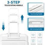 Somago Luggage Sets 3 Piece Hard Shell Polypropylene Suitcase with TSA Lock Spinner Carry On Luggage with Beauty Case Set and 6 Set Packing Cubes for Travel (Creamy White)