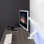 VIVO Articulating Single 17 to 27 inch Pneumatic Spring Arm Clamp-on Desk Mount Stand | Fits 1 Monitor Screen with Max VESA 100×100, White (STAND-V101OW)