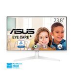 ASUS VY249HE-W 23.8” 1080P Monitor – White, Full HD, 75Hz, IPS, Adaptive-Sync/FreeSync, Eye Care Plus, Color Augmentation, Rest Reminder, HDMI, VGA Frameless VESA Wall Mountable