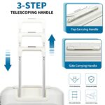 Somago Luggage 3 Piece Set Suitcase Spinner Hardshell Lightweight TSA Lock Carry on 4 Piece Luggage Sets with PP Material (Creamy White)