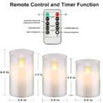 Sudifor Pure White Candle Lights, Plexiglass Flickering Flameless Candles with 2 Remote and Timer, 5 (D 3″×H 4″ 4″ 5″ 5″ 6″) Pack Large Pillar Candles Battery Operated for Home and Holiday Decoration