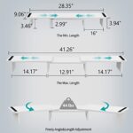 Zimilar Dual Monitor Stand Riser, Monitor Stand with Adjustable Length and Angle, Wood Monitor Stand for Desk, Monitor Riser for 2 Monitors with Storage Space(White Large)