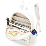 Kinmac Laptop Backpack with Massage Cushion Straps and USB Charging Port for Laptop Up to 15.6 Inch Men Women Travel Outdoor Backpack (White)