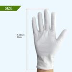 GRIMSON 6Pairs Large Size White Cotton Gloves Thickened Stretchable Glove for Coin Jewelry Silver Inspection