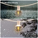50FT LED G40 Globe String Lights White, Shatterproof Outdoor Patio String Lights 2200K with 50+2 Dimmable Edison Bulbs, Backyard Outdoor Hanging Lights, Bistro Waterproof for Balcony Party Wedding