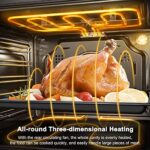 AMZCHEF Single Wall Oven 24″ Built-in Electric Ovens with 11 Functions, 8 Automatic Recipes, 2800W, 240V, 2.5Cu.f Convection Wall Oven in Stainless Steel, Touch Control, Timer, Safety Lock