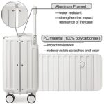Somago Carry-On Luggage 18-Inch Hardside Spinner Lightweight Suitcase with TSA Lock (White)