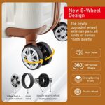 Melalenia ABS Hardside Large Suitcase, 28 Inch luggage with Double Spinner Wheels,TSA Travel Luggage Locks(28 Inch,Beige Brown)