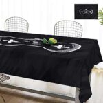 Jacrane Game Controller Vector Tablecloths for Rectangle Tables Outline Sketch Icon for Playing Video Games Console Controller Hand Drawn on White Table Cover for Kitchen and Dining Room 60 X 84