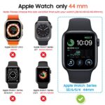 Diruite 2-Pack for Apple Watch Series 8/7/6/5/4/Series SE/SE 2 44mm All-Around Screen Protector Case, Tempered Glass Screen Protector Case Ultra-Thin for iWatch 44mm Protection Cover – White