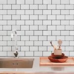 Art3d Backsplash Tile for Kitchen Peel and Stick, 10-Sheet Stick on Subway Tiles for Kitchem, Bathroom Back Splashes, 12″x12″, Warm White with Black Grout