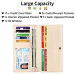 GOIACII Wallets for Women RFID Blocking Ultra Slim Real Leather Credit Card Holder Clutch