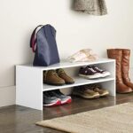 Whitmor Stackable 31″ Extra Wide 2-Shelf Storage Organizer, White