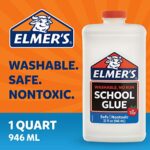 Elmer’s Liquid School Glue, White, Washable, 32 Ounces – Great for Making Slime